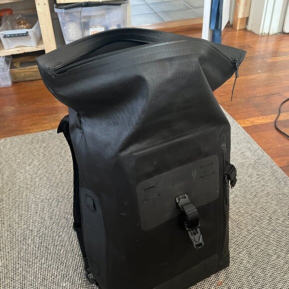 Black Ember rolltop backpack - Picture 3 of 3